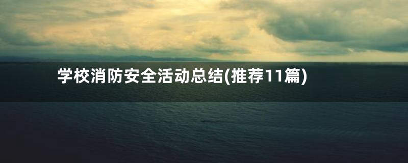 学校消防安全活动总结(推荐11篇)