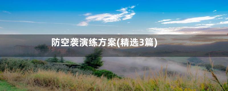 防空袭演练方案(精选3篇)