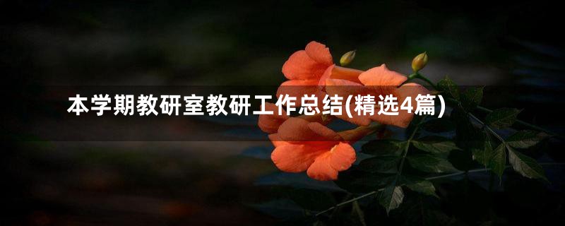 本学期教研室教研工作总结(精选4篇)