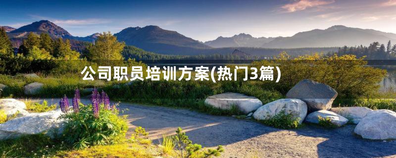 公司职员培训方案(热门3篇)