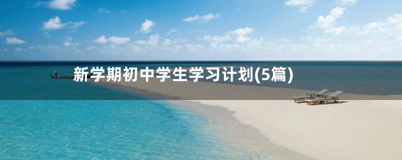 新学期初中学生学习计划(5篇)