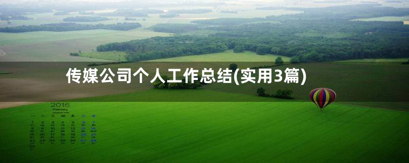 传媒公司个人工作总结(实用3篇)