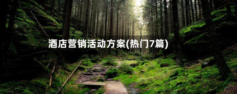 酒店营销活动方案(热门7篇)