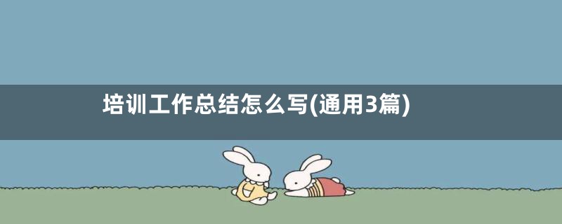 培训工作总结怎么写(通用3篇)