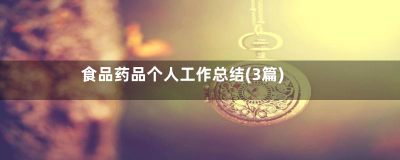 食品药品个人工作总结(3篇)