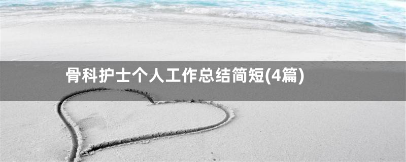 骨科护士个人工作总结简短(4篇)