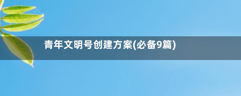 青年文明号创建方案(必备9篇)