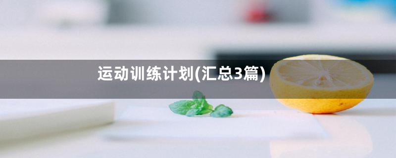 运动训练计划(汇总3篇)