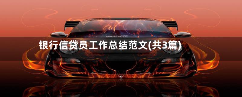 银行信贷员工作总结范文(共3篇)
