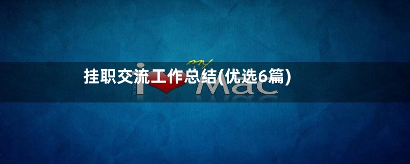 挂职交流工作总结(优选6篇)