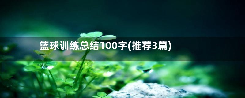 篮球训练总结100字(推荐3篇)
