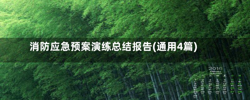 消防应急预案演练总结报告(通用4篇)