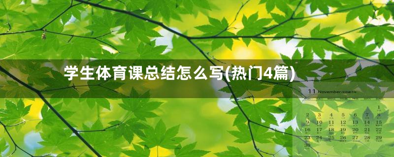 学生体育课总结怎么写(热门4篇)