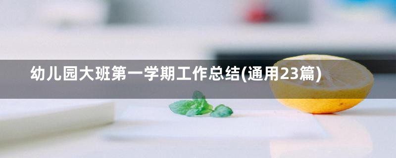 幼儿园大班第一学期工作总结(通用23篇)