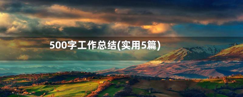 500字工作总结(实用5篇)