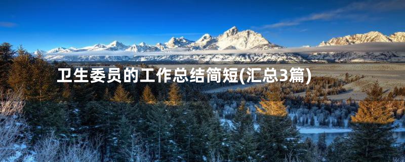 卫生委员的工作总结简短(汇总3篇)