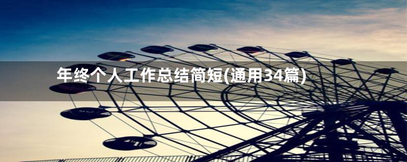 年终个人工作总结简短(通用34篇)