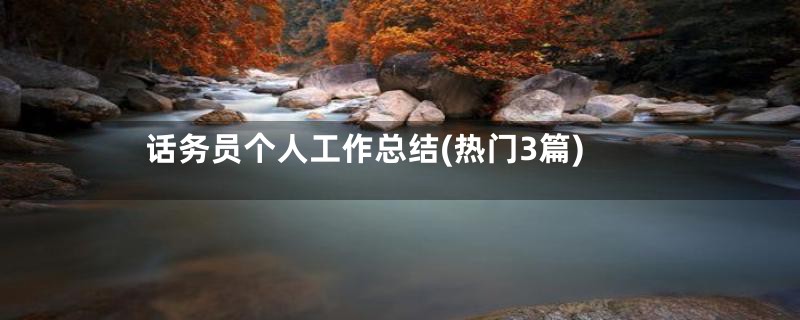 话务员个人工作总结(热门3篇)