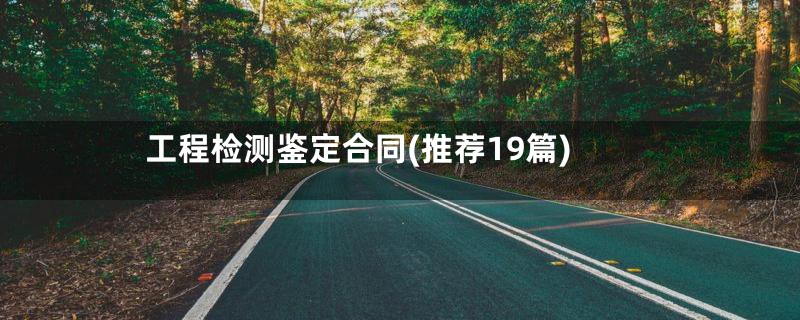 工程检测鉴定合同(推荐19篇)