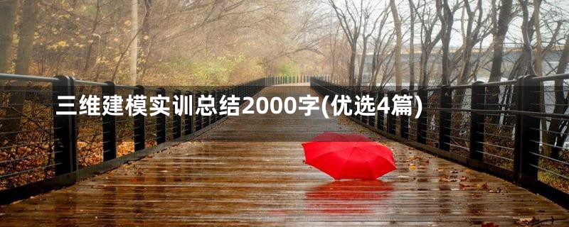 三维建模实训总结2000字(优选4篇)
