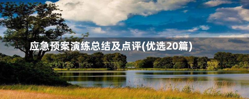 应急预案演练总结及点评(优选20篇)