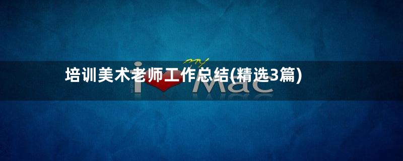 培训美术老师工作总结(精选3篇)