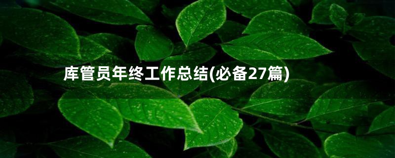 库管员年终工作总结(必备27篇)