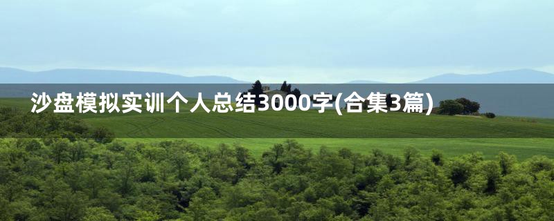 沙盘模拟实训个人总结3000字(合集3篇)