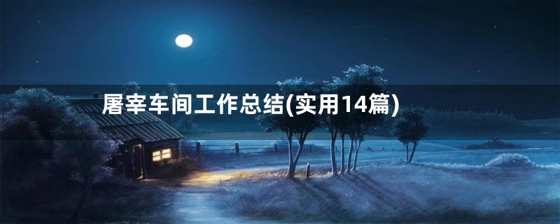 屠宰车间工作总结(实用14篇)