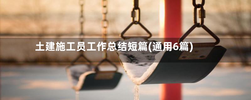 土建施工员工作总结短篇(通用6篇)