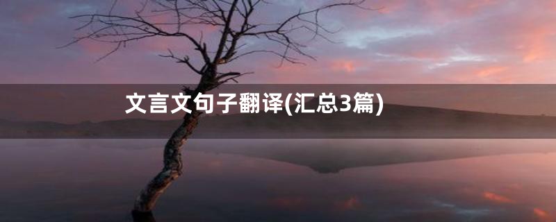文言文句子翻译(汇总3篇)