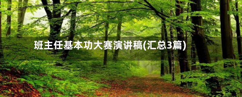 班主任基本功大赛演讲稿(汇总3篇)
