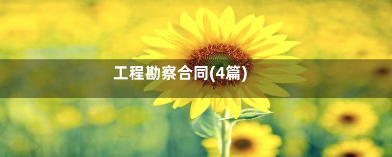 工程勘察合同(4篇)