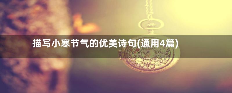 描写小寒节气的优美诗句(通用4篇)