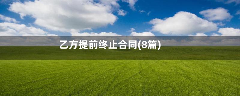 乙方提前终止合同(8篇)