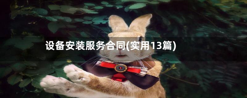 设备安装服务合同(实用13篇)