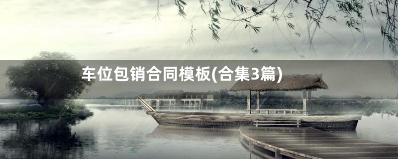 车位包销合同模板(合集3篇)