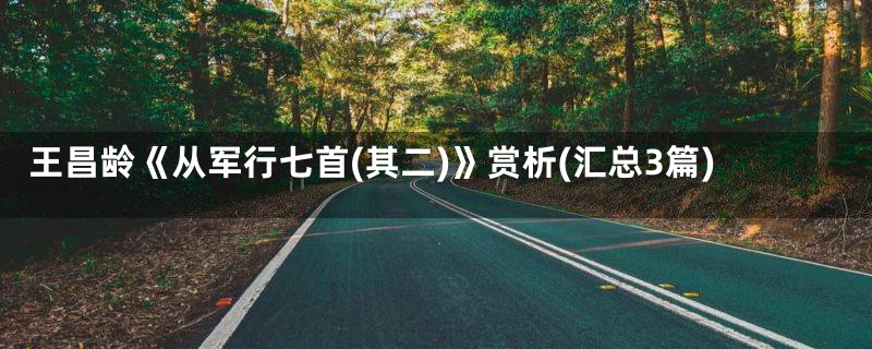 王昌龄《从军行七首(其二)》赏析(汇总3篇)