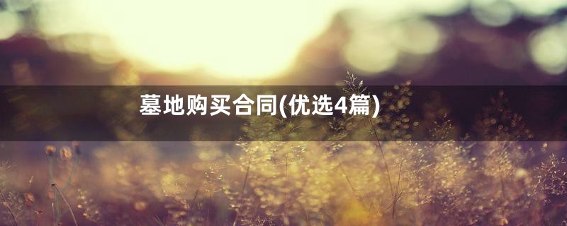墓地购买合同(优选4篇)