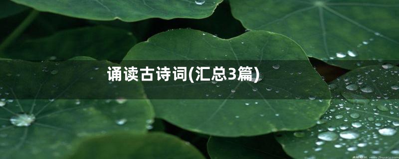 诵读古诗词(汇总3篇)