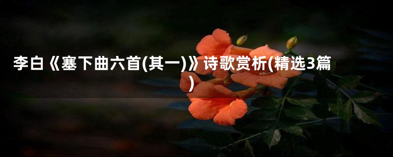 李白《塞下曲六首(其一)》诗歌赏析(精选3篇)