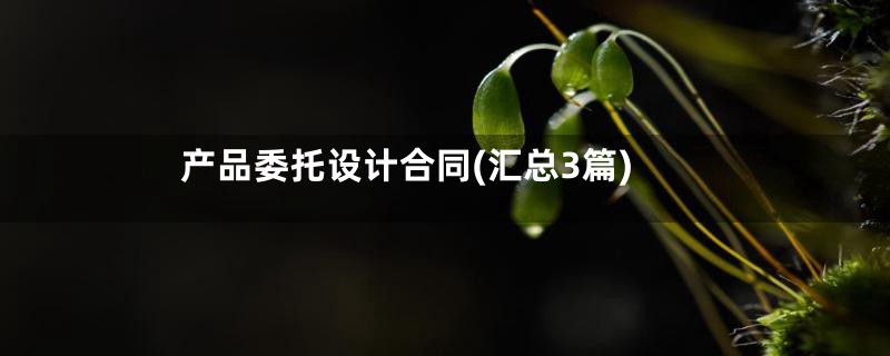 产品委托设计合同(汇总3篇)