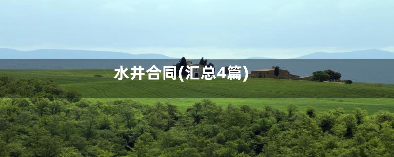 水井合同(汇总4篇)