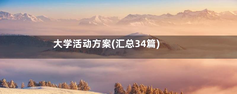 大学活动方案(汇总34篇)