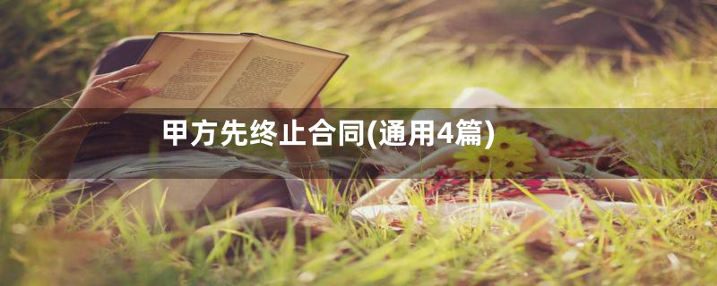 甲方先终止合同(通用4篇)
