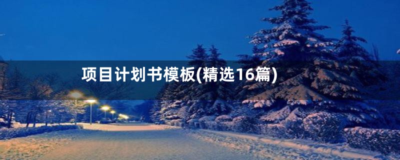 项目计划书模板(精选16篇)