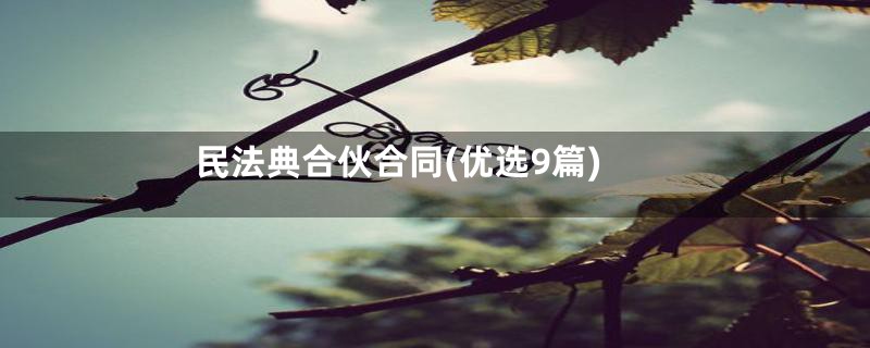 民法典合伙合同(优选9篇)