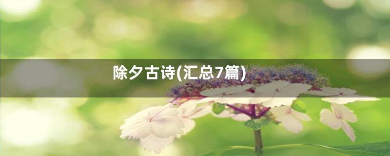 除夕古诗(汇总7篇)