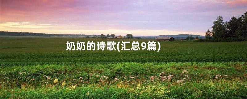 奶奶的诗歌(汇总9篇)