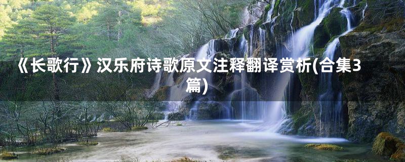 《长歌行》汉乐府诗歌原文注释翻译赏析(合集3篇)